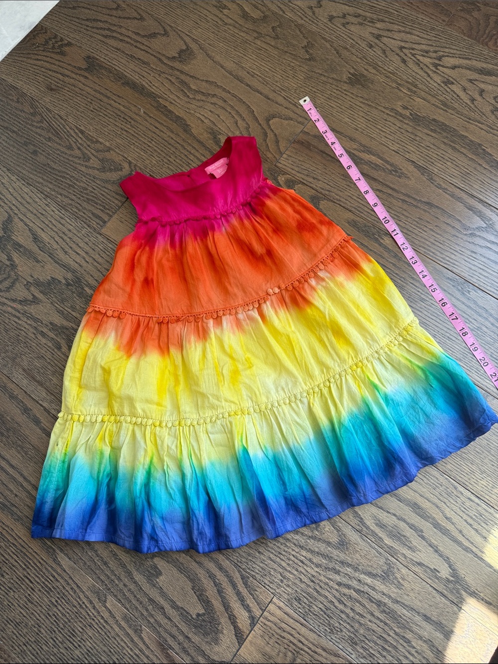 Isaac Mizrahi Rainbow Tie-Dye Tiered Dress Rainbow 4T 5T nwot